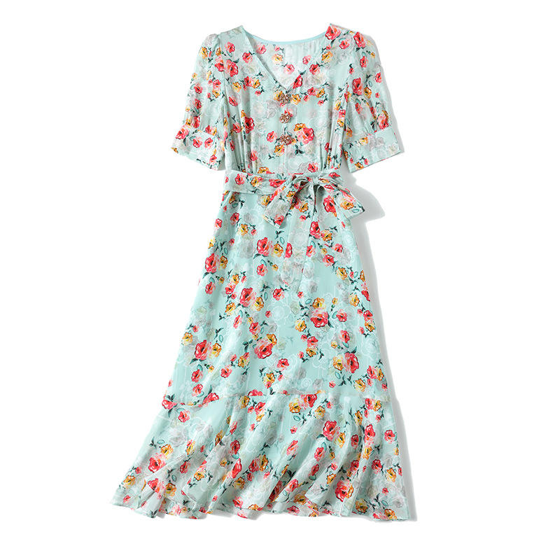 100% Pure Mulberry Silk Summer Dress for Women