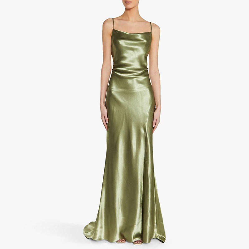 Silk Non-Slip Open-Back Dress